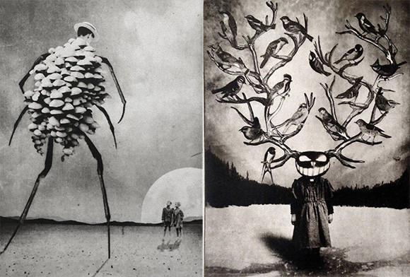 シュールファンタジー。植物と動物が絡み合う異世界を表現した写実的絵画