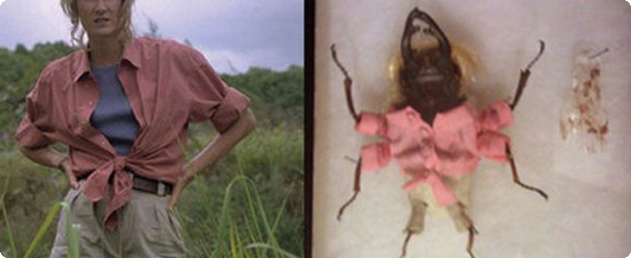 昆虫にジュラシック・パークのキャラクターたちを演じさせてみた昆虫標本