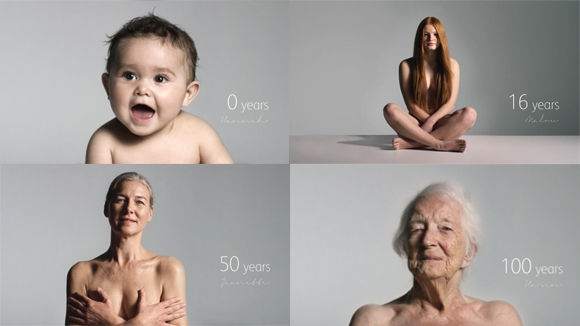 年齢を経た美しさがある。0歳から100歳まで、女性の100年を60秒で