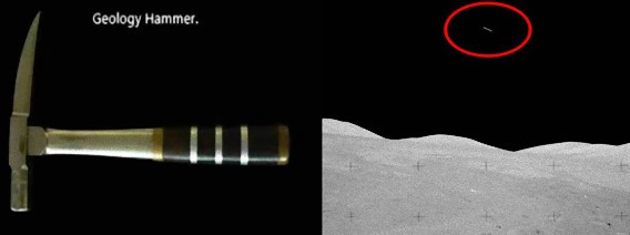アポロ17号の忘れ形見？NASAの月面写真に映し出されていた宙に浮くハンマー