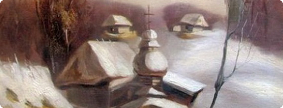 風景画から浮かび上がる人面。ずっと見てるともう人面にしか見えなくなってくる騙し絵の世界