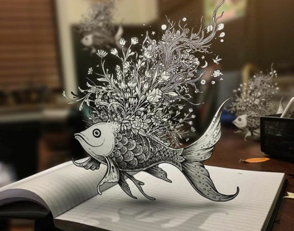 錯視しまくり！飛び出し方がすごい！イラストの概念を覆す3D立体イラスト絵