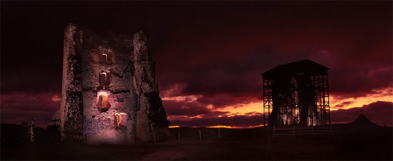 闇夜にどっきり。廃墟に明かりをつけ、おどろおどろしい雰囲気を演出した写真「ナイトウォッチ・クロニクル」