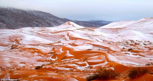 サハラ砂漠に雪が積もる。実に37年ぶり（アルジェリア）
