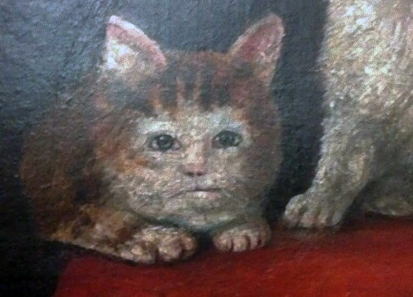 雑コラかよ！中世に描かれた悲惨な猫のいる風景