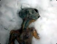 エイリアン？ロシアの雪上で発見されたヒトガタの未確認生物のミイラ