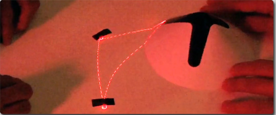 レーザーによる人工共感覚装置　「スコアライト（score light)」