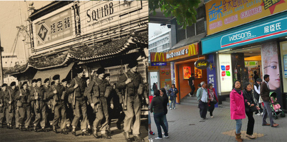 香港の今と昔を同じ場所で比較した写真