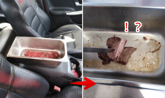一方オーストラリアでは・・・あまりの猛暑で車の中でステーキを焼いていた件