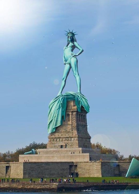 このまま地球温暖化が進むとアメリカの自由の女神はどうなる？その大胆予想図とは？ : カラパイア