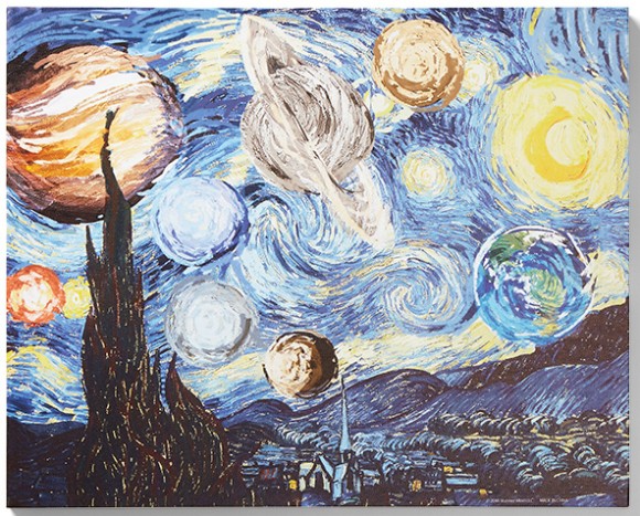 これは部屋に飾りたい！ゴッホの「星月夜」に太陽系惑星が入り込んだリミックスアート