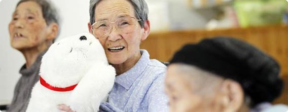 ぬいぐるみ型ロボットで被災したお年寄りたちに癒しを。セラピー用アザラシ型ロボット「パロ」とお年寄りたちのふれあいが海外で話題に。