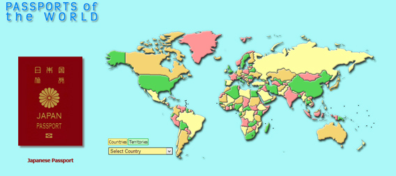 世界各国のパスポートを見ることができるインタラクティブサイト「Passports of the world」
