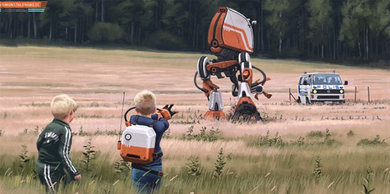野生の機械が大地を駆け巡る。スウェーデンのアーティストが描いた未来予想図