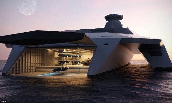 英海軍の近未来型軍艦がSFじみていた！宇宙時代的な管制室やシースルーの船体を備え、わずか50名で航行可能「ドレッドノート2050」（イギリス）