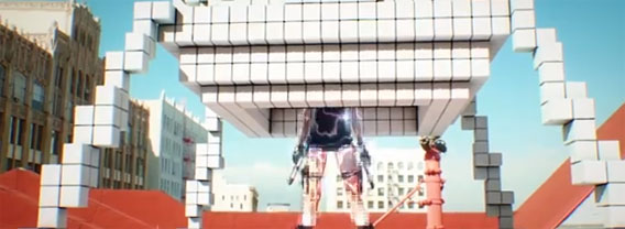 旧世代の8ビットなゲームキャラと、新世代のゲームキャラが都市戦闘を繰り広げる「Old School vs. New School」