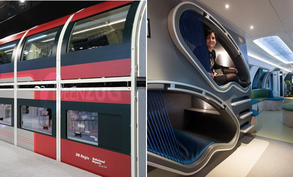 仮眠用ポッド、ジムスペース搭載。通勤列車の概念を覆すドイツの近未来的ダブルデッカー列車の構想モデルが公開される