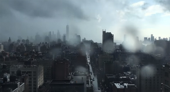 一瞬にして暗雲が立ち込め、一瞬にして去っていく。ニューヨークの集中豪雨をとらえたタイムラプス映像