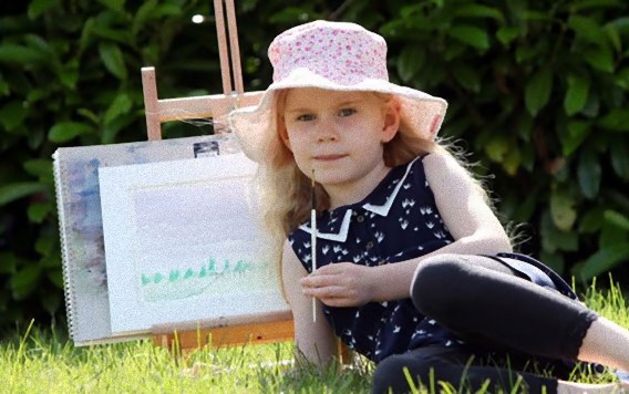 4歳でメンサに入会、IQ159の天才少女5歳が1か月半前から描き始めた水彩画