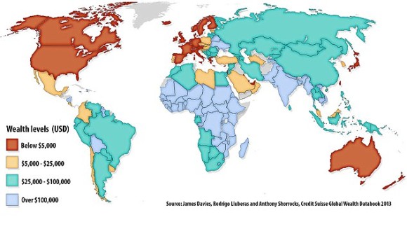 世界の富の約半分を1％の富裕層が所持してる、特にイギリスは所得格差が顕著（スイス研究）