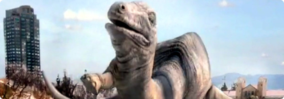 巨大恐竜が氷の上を優雅にアイススケート、デンバー美術館の恐竜展のＰＶが面白い