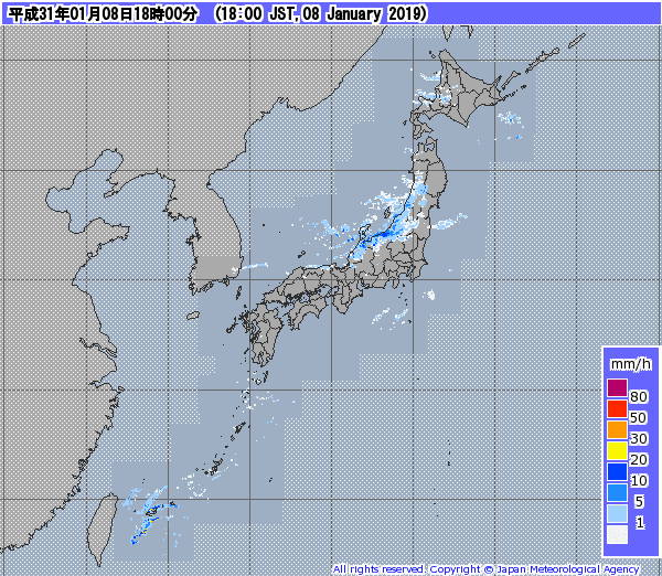 全国レーダー06時まで190109