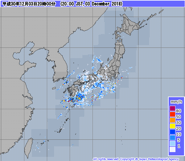 全国レーダー08時まで12時間181204