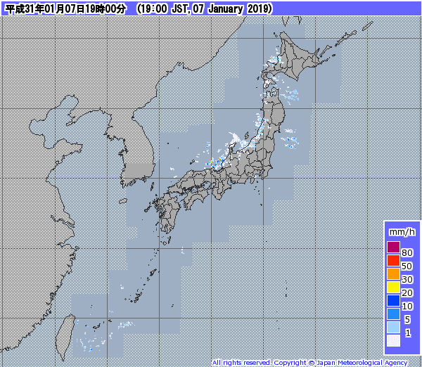 全国レーダー07時まで190108