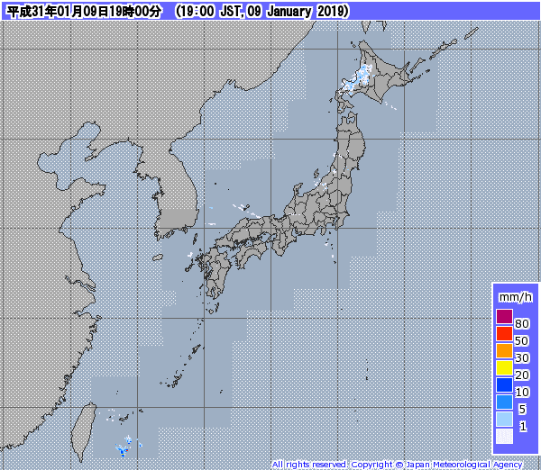 全国レーダー07時まで190110