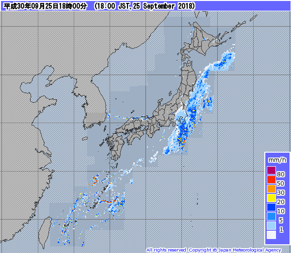 全国レーダー06時まで12時間180926