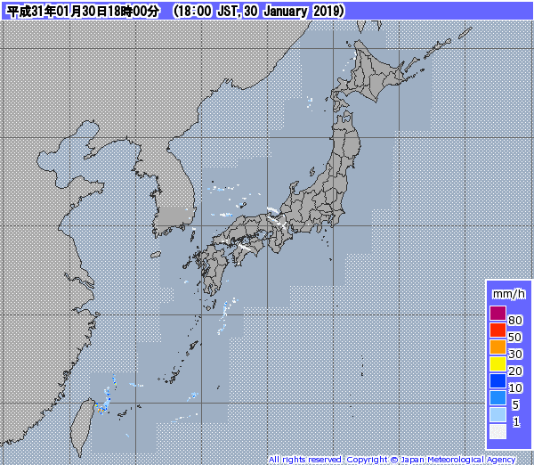 全国レーダー06時まで190131