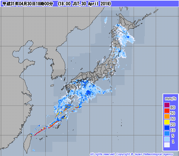 全国レーダー06時まで190501