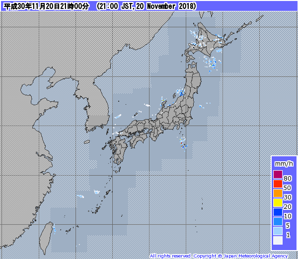 全国レーダー09時まで12時間181121