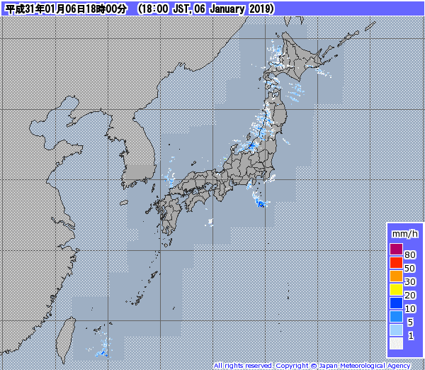 全国レーダー06時まで190107