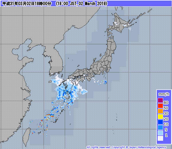 全国レーダー06時まで190303