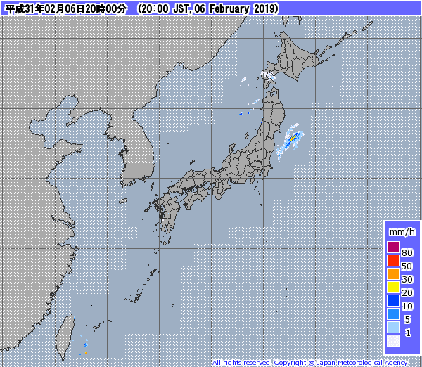 全国レーダー08時まで190207