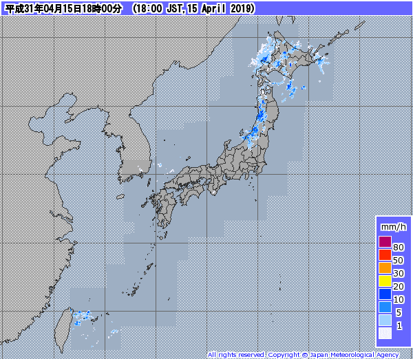 全国レーダー06時まで190416
