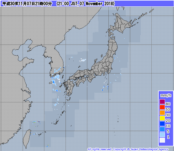 全国レーダー09時まで12時間181108