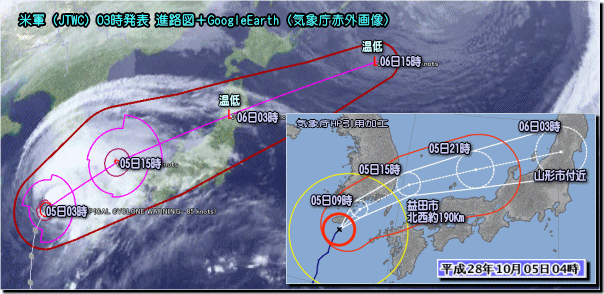 予想進路比較161005