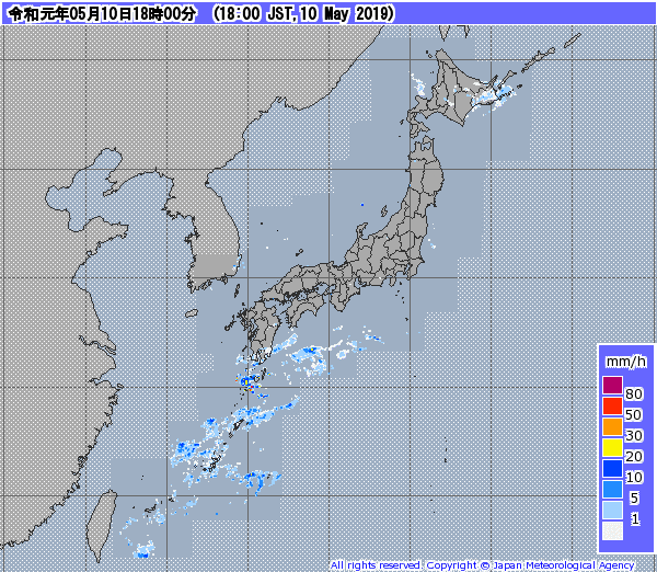 全国レーダー06時まで190511