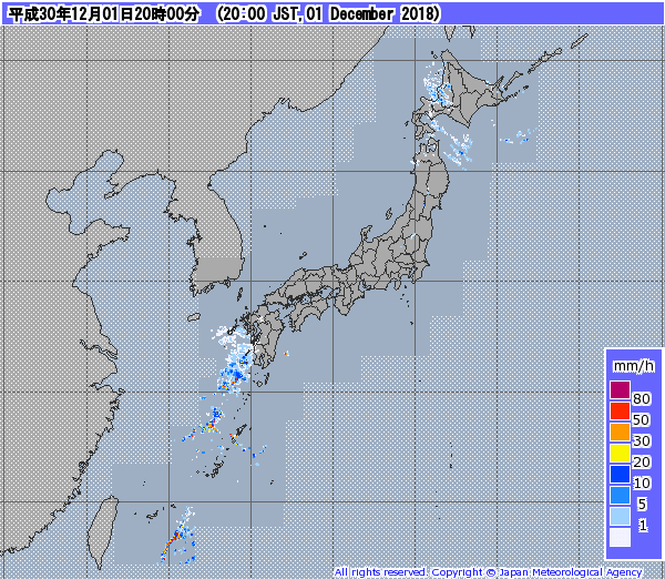 全国レーダー08時まで12時間181202