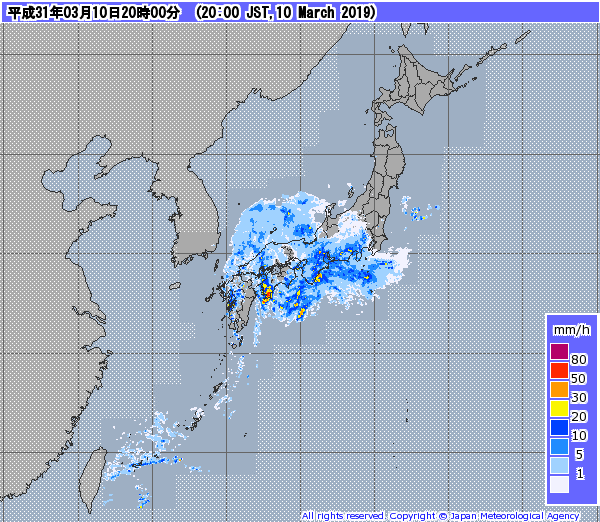 全国レーダー08時まで190311
