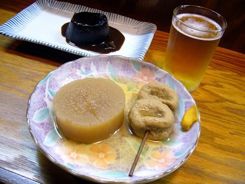 ビール+おでん+どて焼き