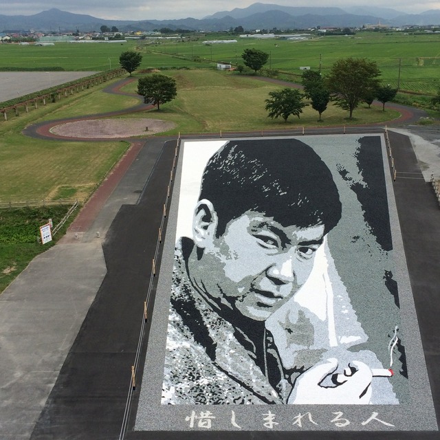 田舎館の小石アート・石原裕次郎