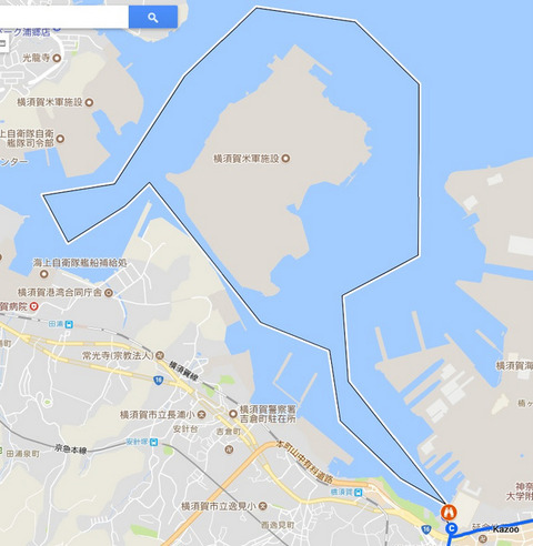 横須賀軍港巡りクルーズルート