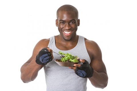 a-man-eating-a-salad-after-a-workout