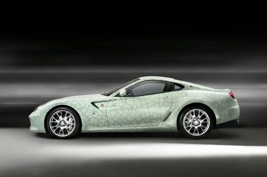 Ferrari 599 in cracked porcelain by Lu Hao
