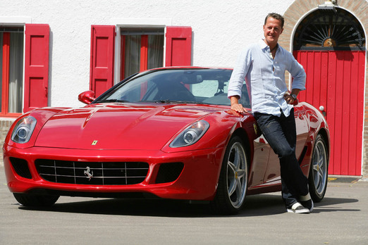 Michael Schumacher with new Ferrari 599 GTB Fiorano HGTE
