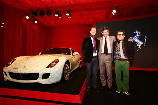 Ferrari 599 in cracked porcelain by Lu Hao