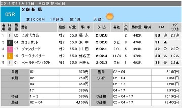京都５R２歳新馬戦結果